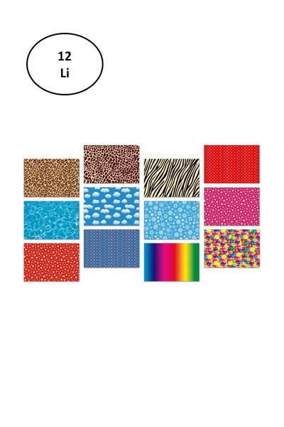 Genel Markalar 35x50 Karışık Desenli Fon Kartonu 12"li