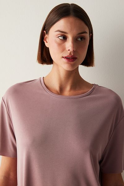 Penti Dried Rose Crew Neck Loose Modal T-shirt