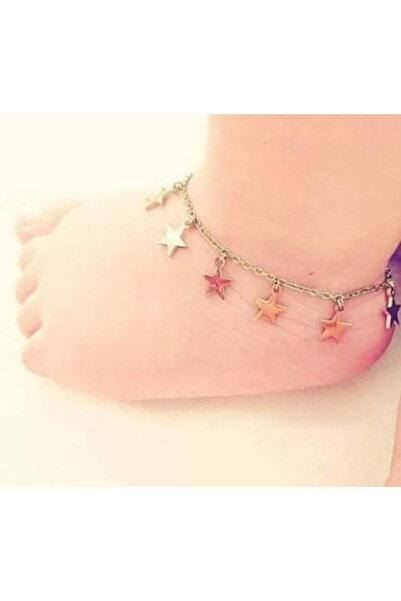 Genel Markalar Parlak Yıldız Detaylı Gümüş Renk Bebek Halhalı ile Şıklık