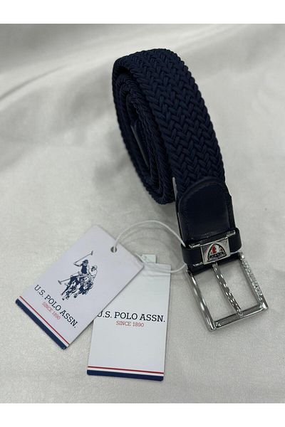 U.S. Polo Assn. ΒΑΣΗ. POLO ASSN. ΠΛΕΚΤΗ ΣΚΟΥΡΟ ΜΠΛΕ ΖΩΝΗ