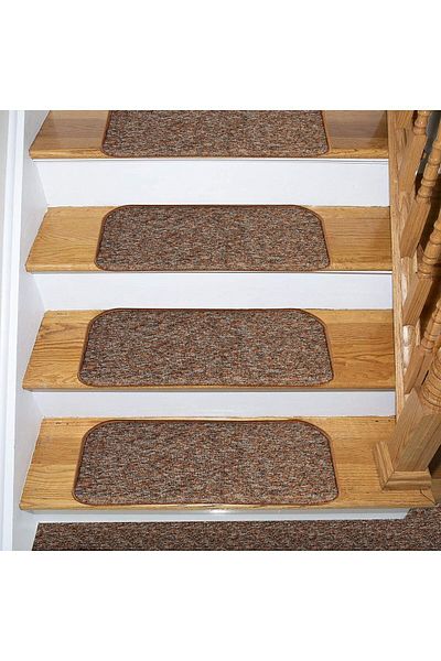 Stepmat Coffee Color Square Curl - Step and Stair Mat with Thumbback, Sold in Pieces