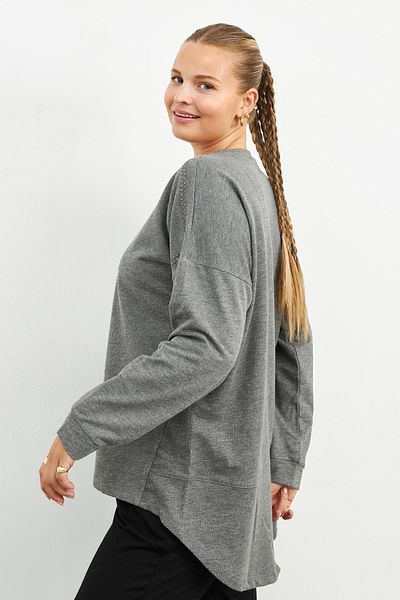 Curly ANTHRACITE COLLAR Rhinestone SWEATSHIRT