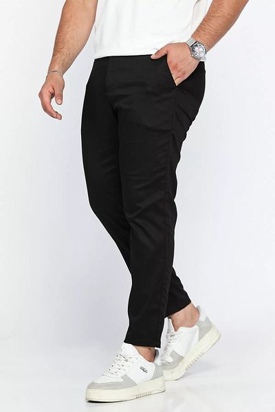 MİSHAR İTALİA Black Elastic Waist Gabardine Trousers