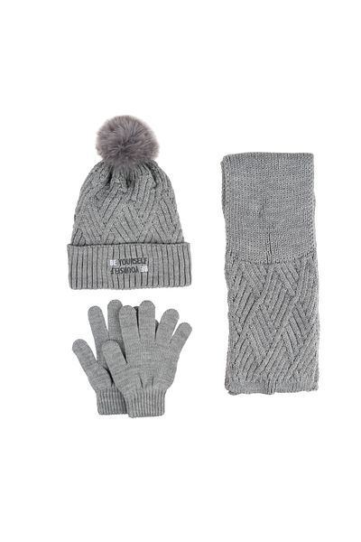 Aware Time Kitti 9-15 ani pentru fetiță, eșarfă din lână, mănuși, set de 3