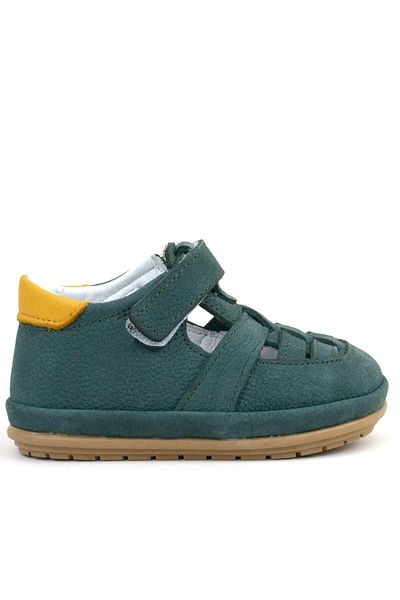 Rakerplus Muppet Genuine Leather Green Yellow Velcro Anatomical Baby Sandals Shoes