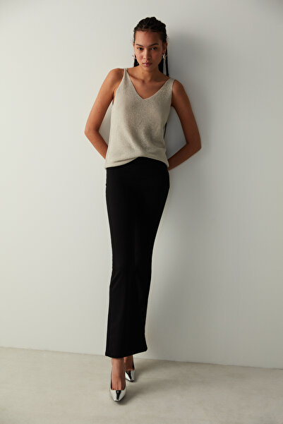 Penti Μαύρο παντελόνι Jegging Pull On Flare Wide Leg