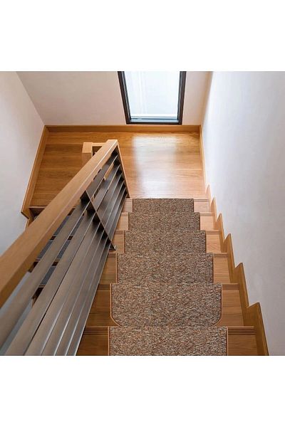 Stepmat Coffee Color Square Curl - Step and Stair Mat with Thumbback, Sold in Pieces