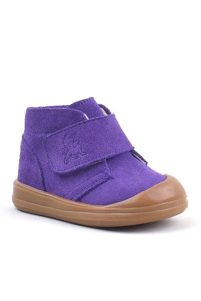 Rakerplus Yoohoo Genuine Leather Purple Velcro Baby Girl Boots
