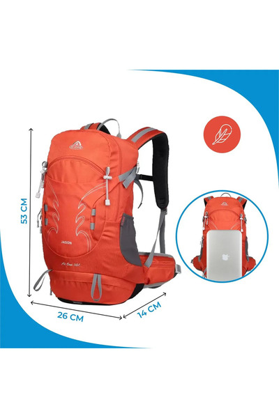Go Veform Outdoor Kamp ve Yürüyüş Sırt Çantası (30 Litre Kapasiteli) Turuncu DSC1869