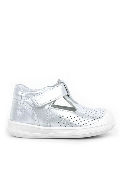 Rakerplus Shaun Genuine Leather White Glitter Velcro Anatomical Baby Sandals Shoes