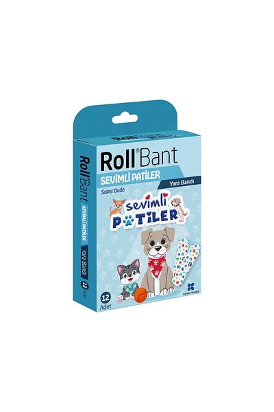 Roll 12 Pieces Band-Aid - Band Cute Paws
