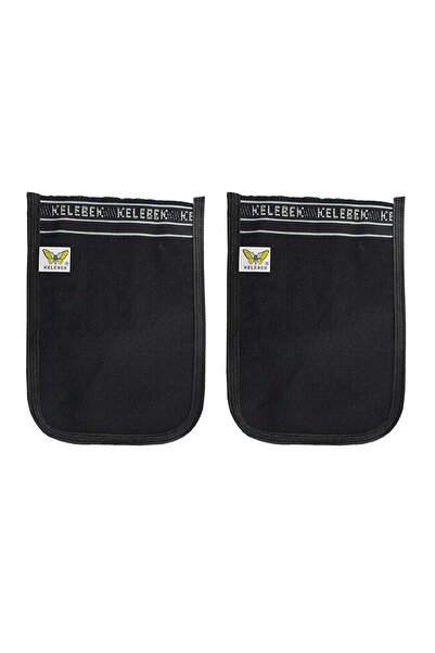 Marsilyan 2 Pieces Ottoman Thick Black Bathroom Hammam Pouch 25x17 Cm