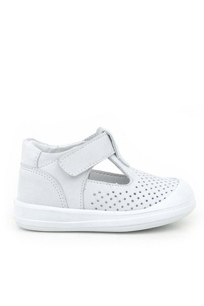 Rakerplus Shaun Genuine Leather White Velcro Anatomical Baby Sandals