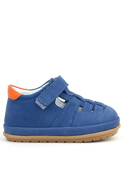 Rakerplus Muppet Genuine Leather Navy Blue Velcro Anatomical Baby Sandals Shoes