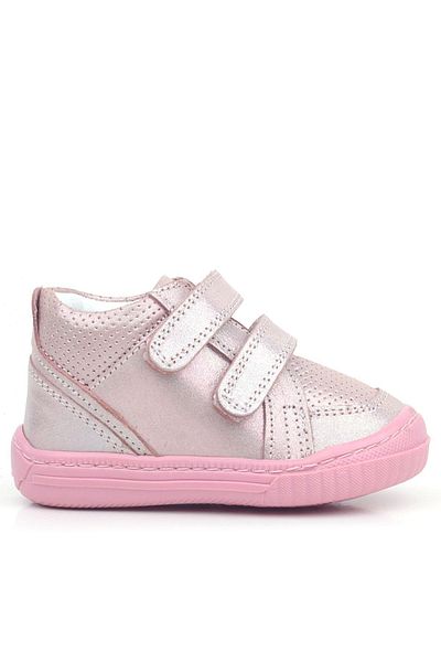 Rakerplus Pink Glitter and Velcro Genuine Leather Baby Girl Boots - Raya
