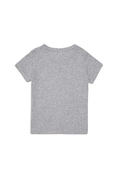 U.S. Polo Assn. Tricou de bază pentru fete, gri Melange, cu gâtul rotund 50294568-VR086