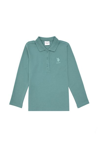 U.S. Polo Assn. Girl's Mint Polo Neck Basic Sweatshirt 50296377 -Vr090
