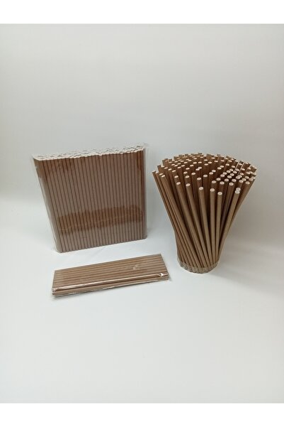 GencPack 6x197 Mm Kahverengi Kağıt Pipet 200 Adet