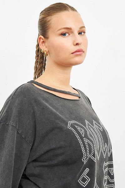 Curly ANTHRACITE LONG SLEEVE ROCK STONE T-SHIRT