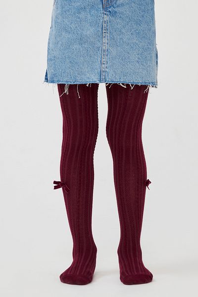 Penti Burgundy Pretty Side Bow Pantyhose