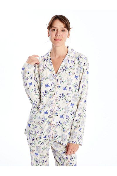 LC Waikiki Lw - Πουκάμισο γιακάς Floral Γυναικεία Σετ Πυτζάμες