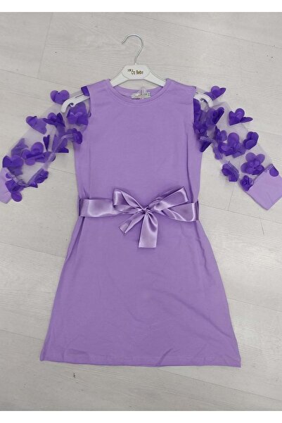 BAŞAK ÇOCUK GİYİM 0916.188 Öz Bebe Elbise 9/12 yaş - MOR - 10-11 YAŞ