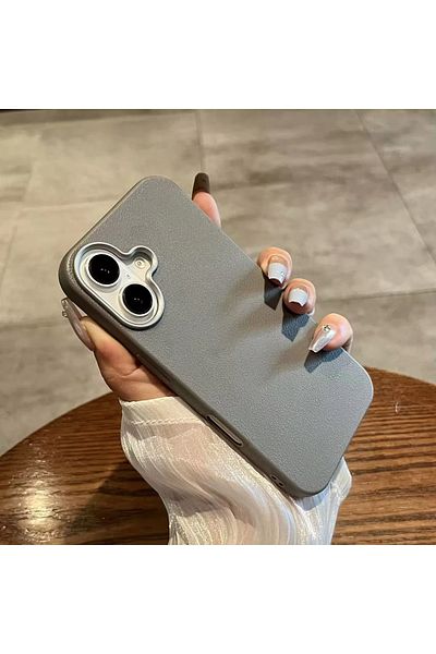 Go Aksesuar حافظة سيليكون مرنة بمظهر جلدي متوافق مع هاتف Iphone 16