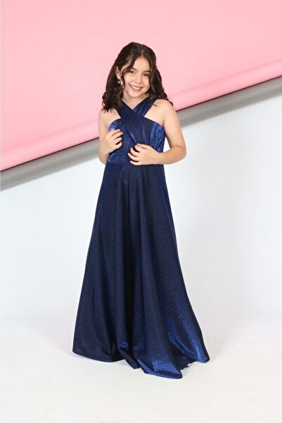 BAŞAK ÇOCUK GİYİM Prens 001 Abiye Elbise - LACİVERT - 9-10 YAŞ