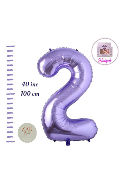 ZEAP بالون هيليوم فويل 100 سم 40-36 بوصة - عدد 2 سنة باللون الأرجواني