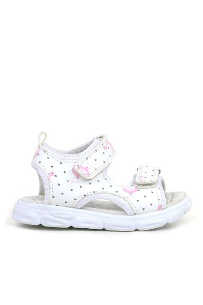 Rakerplus White Flamingo Velcro Baby Sandals Shoes
