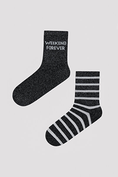 Penti Опаковка от 2 броя чорапи на лъскави райета