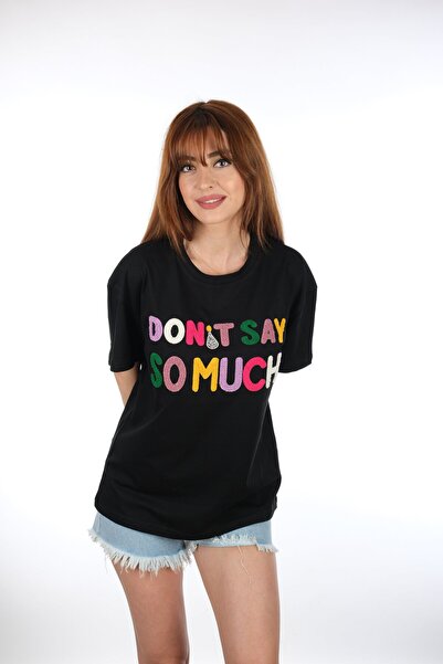 Yazılı Siyah T-shirt
