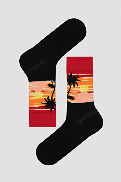 Penti Черни мъжки чорапи Red Sunset
