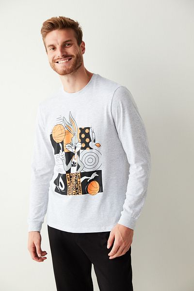 Penti Γκρι ανδρικό σετ πιτζάμες με στάμπα Bugs Bunny