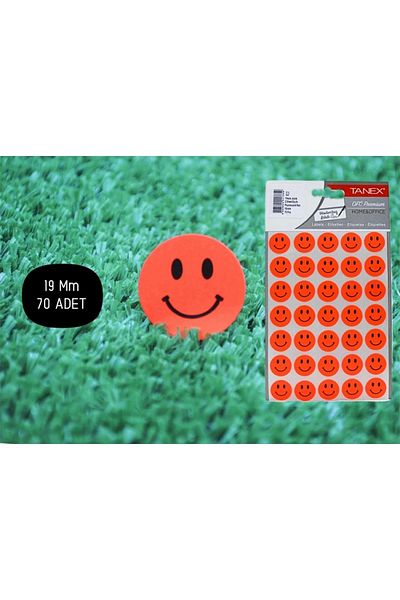 Tanex Tnx-326 19mm Fluorescent Red Face Stickers - Pack of 2