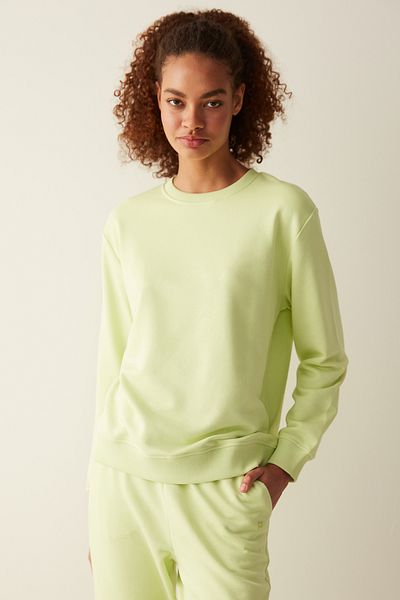 Penti Lemon Yellow Crew Neck Oversize Basic Sweatshirt