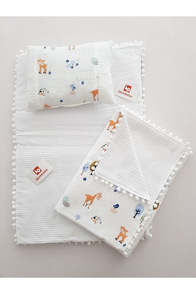ilkimbebe Baby Diaper Set with Blanket - Cushion, Muslin, Newborn, Crib and Baby Products