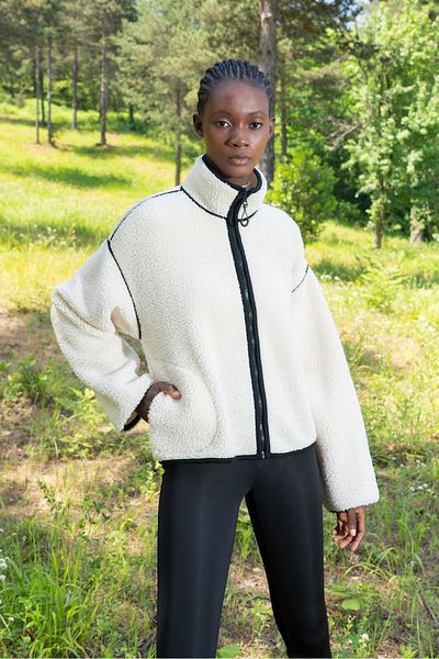 LOUP DORE Women's Welsoft Stight Collar Zippered Coat