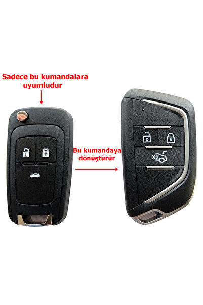 Kasey Chevrolet Cruze Uyumlu Çevirici Dönüşüm Modifiye Anahtar Kumanda Kabı O...