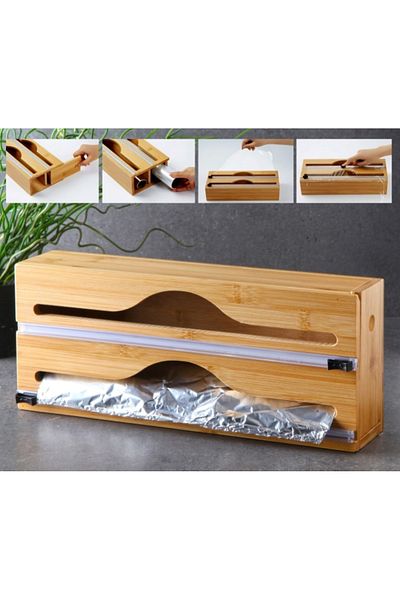 Mabeyn 2 Compartment Covered Bamboo Stretch and Foil - 33.5X14.7 cm