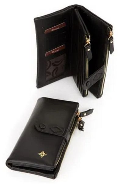 Lebina Women's Black Leather Wallet - Washed
