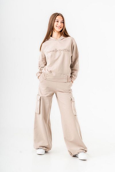 HAUSEkids Set de trening Bonjour Lamour pentru fete 8-14 ani - Latte