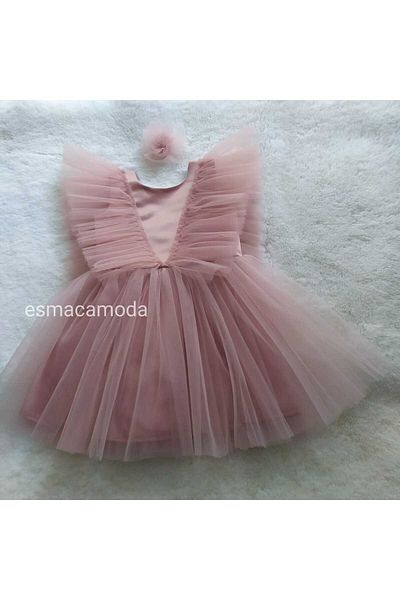esmacamoda Girl's Dress Powder Color