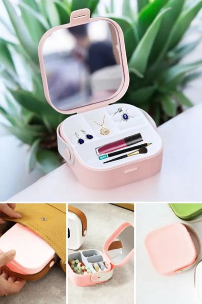 Emofom Pearl in Bag Mini Makeup Organizer Travel Type Jewelry Organizer Box (9 X 9 X 4 cm)