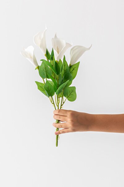 Güleç Yapay Çiçek 5 Dal Islak Lateks Yapraklı Lüx Gala Demeti