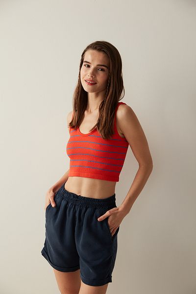Penti Red Seamless Striped Top
