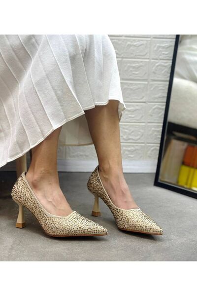 Elmas Stoned Stiletto Shoes 9cm Thin Heels