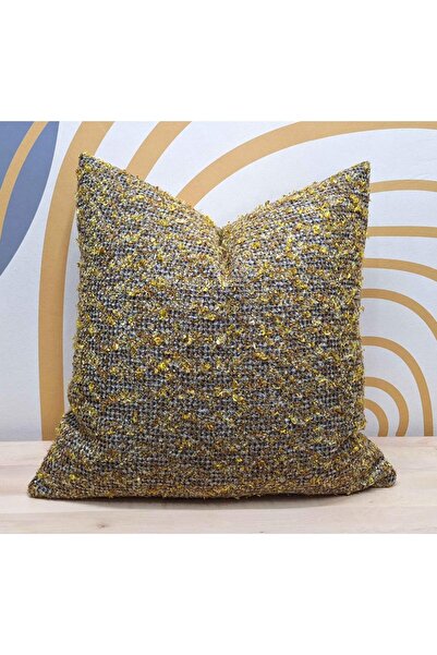 Duvarline Husă de pernă din țesătură galbenă, husă de pernă modernă