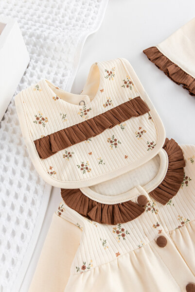 Babymod Frill Collar Front Buttoned Floral Baby Girl 5 Piece Hospital Outlet Baby Set