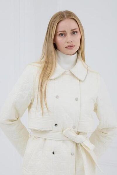 Moodbasic Stone Striped Quilted Long Hat